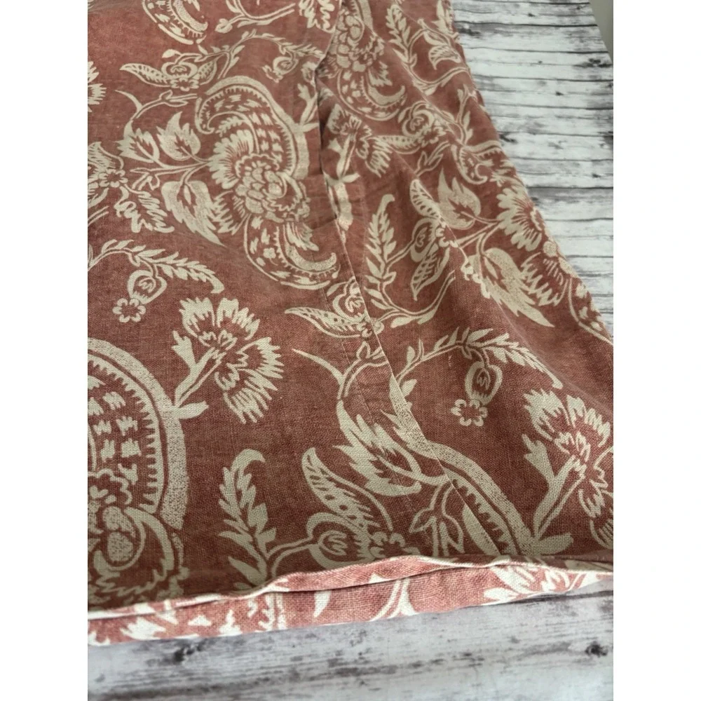 1 x Pottery Barn Alessandra Linen Cotton‎ Euro Sham Terracotta Orange Ivory